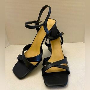 New York & Company Black Kathy Heel Sandal w/adjustable ankle strap.  Sz 8.5